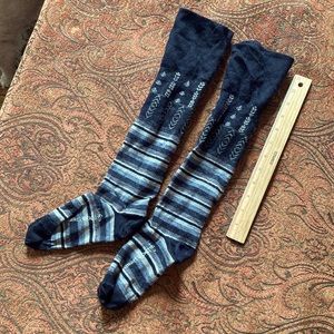 Smartwool socks merino wool gorgeous stocking over the calf black gray print Med